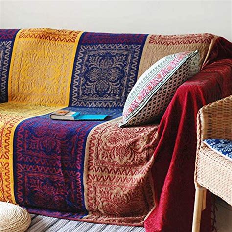 Boho Couch Cover, Bohemian Throw Blanket Tassels Hippie Decor Covers ...