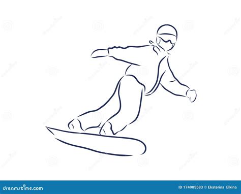 Snowboarder Man, Vector Sketch | CartoonDealer.com #85187493