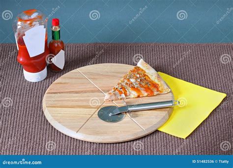 Pizza triangle stock photo. Image of kitchen, decor, wood - 51482536