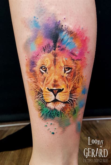 Watercolor Lion Tattoo at GetDrawings | Free download