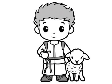 Shepherd Boy'S Adventure - Coloring Page