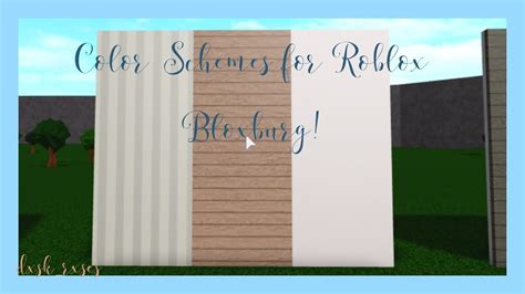 Roblox Bloxburg Color Schemes