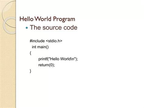 PPT - Hello World Program PowerPoint Presentation, free download - ID:9603267