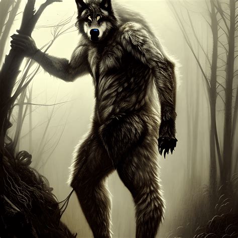 Wulver Scottish Mythical Wolf Man · Creative Fabrica