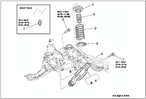 Mazda 6 Service Manual - Rear coil spring removal/installation - Rear suspension