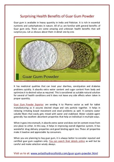 Surprising Health Benefits of Guar Gum Powder