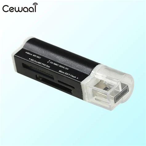 Cewaal Portable Card Reader Adapter All In One Multifunction Memory High Speed USB2.0 SD/TF/MS ...