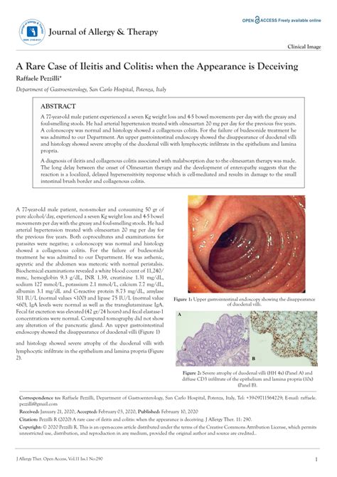 (PDF) A Rare Case of Ileitis and Colitis: when the Appearance is Deceiving