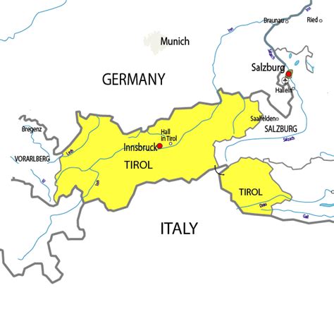 Map of Tirol Region Area | Map of Austria Region Geography Political