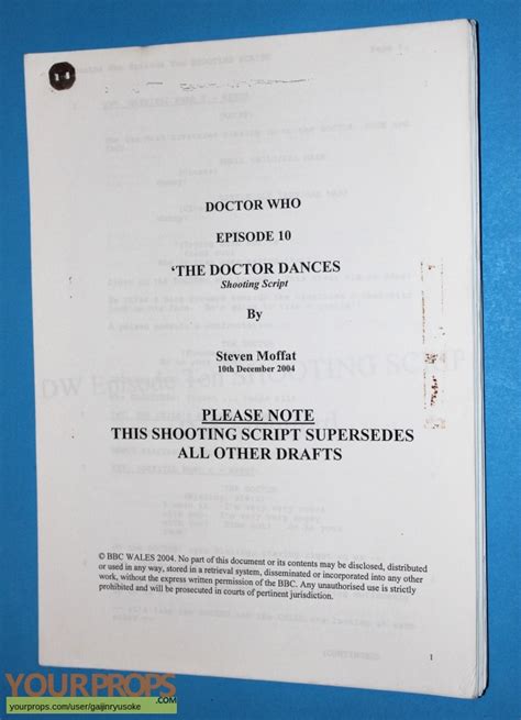 Doctor Who Doctor Dances Script original prod. material