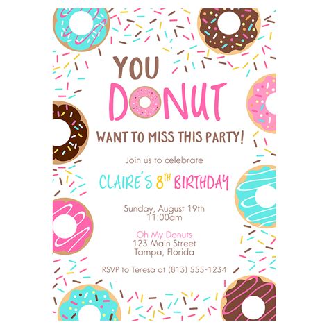 Donut Birthday Party Invitation – The Invite Lady