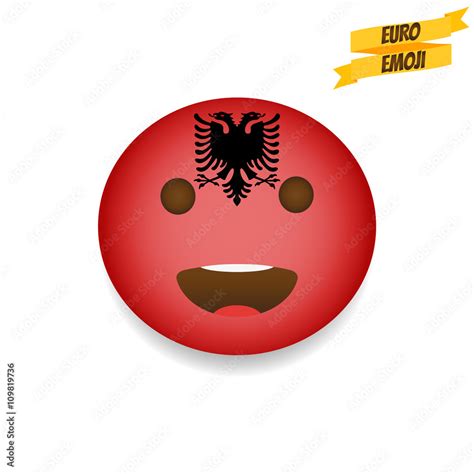 Euro emoji. Albania Flag Emoticon. Emoticon sport fan. Emoji isolated ...