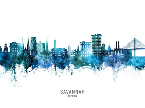 Savannah Georgia Skyline #08 Digital Art by Michael Tompsett