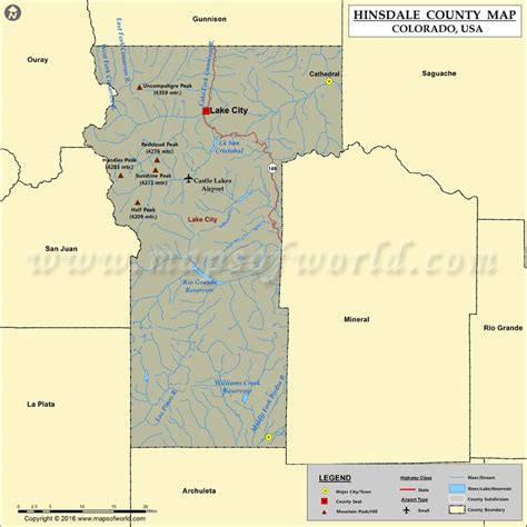 Hinsdale County Map, Colorado | Map of Hinsdale County, CO