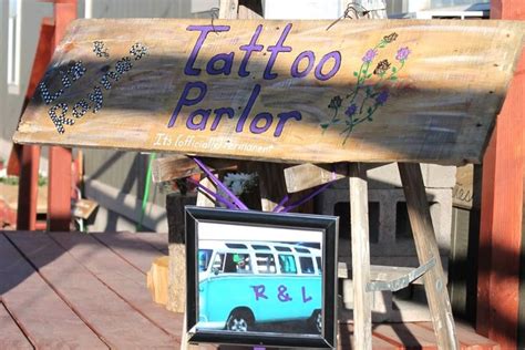 Tattoo booth | Backyard reception, Wedding backyard reception, Backyard wedding