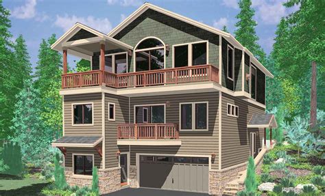 View Plan W/ Great Rm & Kitchen On Third Floor Multiple Decks