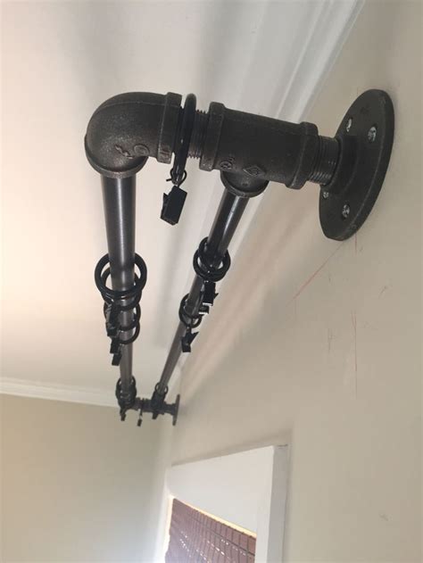 DIY double industrial conduit curtain rod. | Industrial home design, Diy curtain rods ...