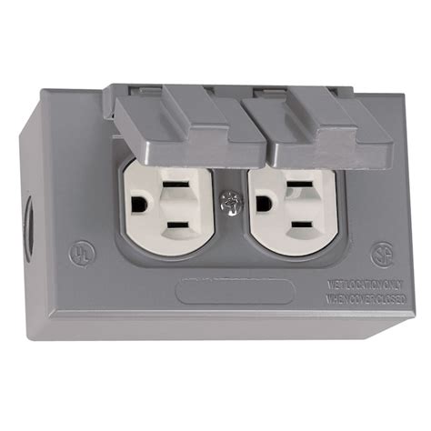 Gampak Metallic Gray 1-Outlet Weatherproof Electrical Outlet Cover in ...