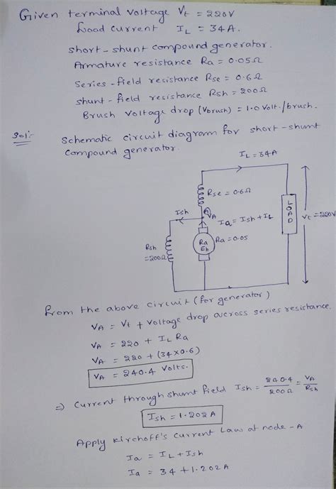 [Solved] A short-shunt compound generator delivers a load current of 34 A at... | Course Hero