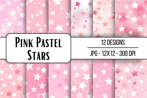 Pink Pastel Stars Graphic by Juniper Moon · Creative Fabrica