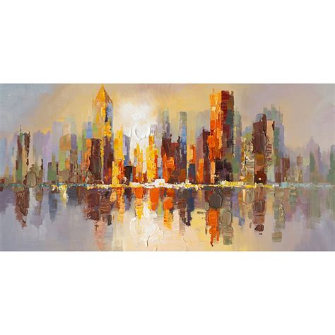 City Life Art Print on Wrapped Canvas | Cityscape painting, City painting, Painting