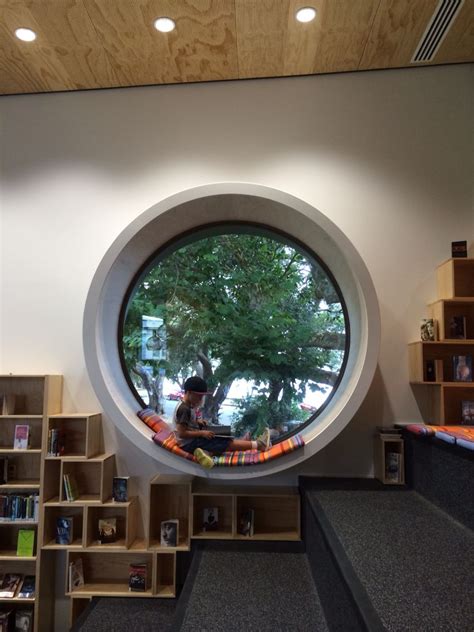 Devonport library / circle window / #roundwindow #readingnook #modernlibrary | Dream house rooms ...