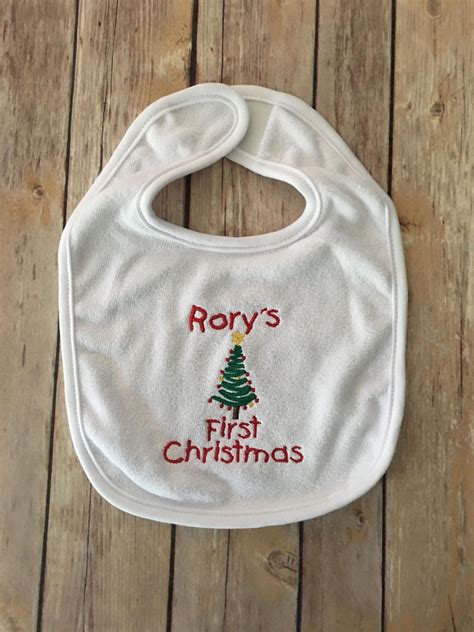 PERSONALIZED First CHRISTMAS Bib OR Burp Cloth | Etsy