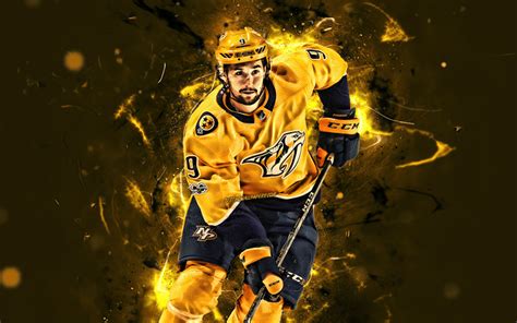 Download wallpapers Filip Forsberg, yellow uniform, Nashville Predators ...