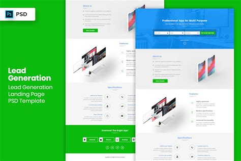 Lead Generation - Landing Page PSD Template-01 by DigitalHeaps on Envato Elements