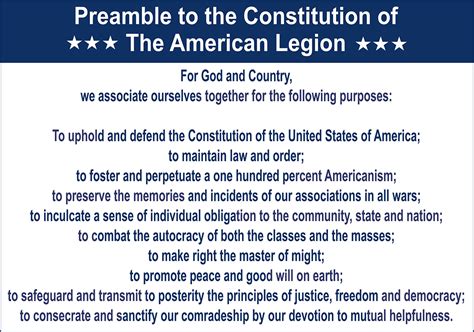 Legion Preamble Poster - American Legion Flag & Emblem