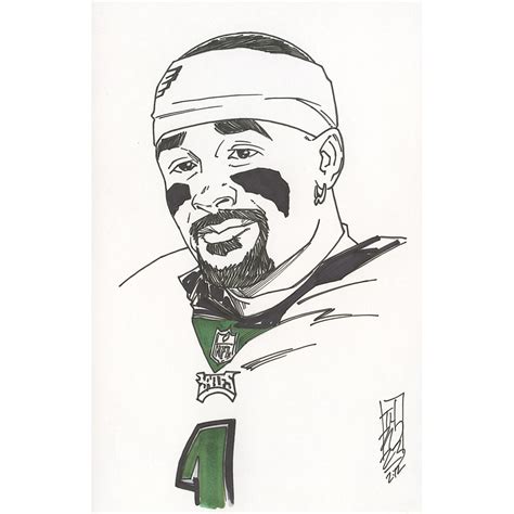 Jalen Hurts | Philadelphia Eagles - Signed ORIGINAL Drawing by Tom ...