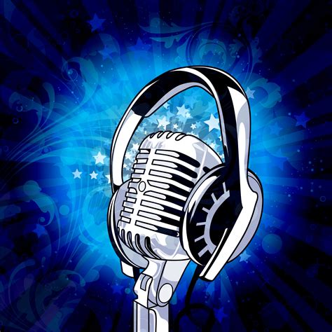 Circles Vector Design: Vector Design Music Background With Microphone - Designious