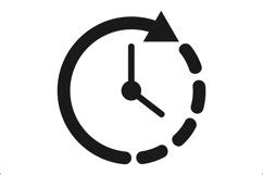 Clock symbol. Black time icon. Work time symbol. (1322996)