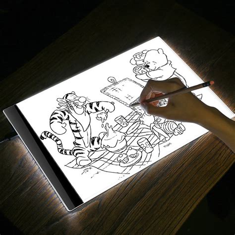 K1 LED Light Drawing Table USB Pad A4 Copy Board Copying Sketch Tracing Display Black for drawer ...