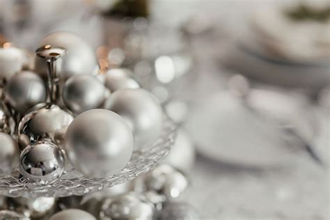 silver christmas decorations, christmas, silver, decorations, xmas, christmas eve, dining ...