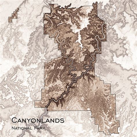 Canyonlands National Park Map Poster Utah National Parks - Etsy