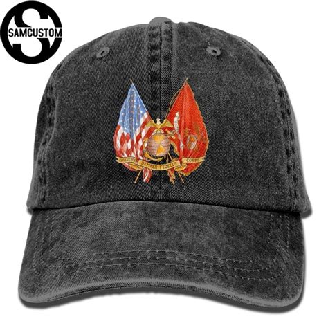 SAMCUSTOM United States Marine Corps USMC American Flag 3D Washed Denim ...