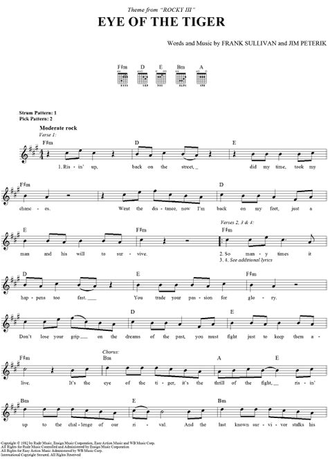 Eye Of The Tiger Flute Sheet Music Free