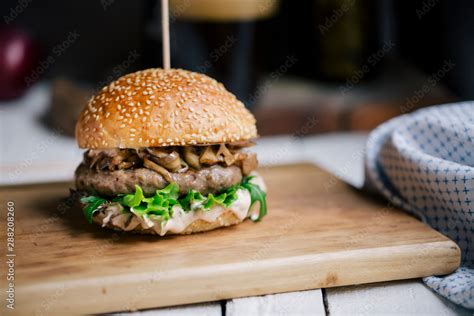 Mouth-watering burger Stock Photo | Adobe Stock