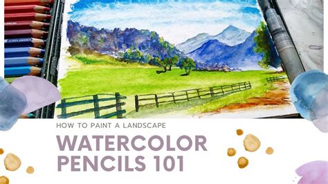 Watercolor pencils landscape step by step - YouTube