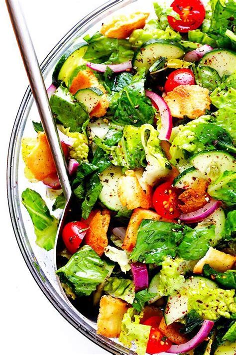 This Lebanese Fattoush Salad recipe is a delicious combination of fresh veggies, a bright citrus ...