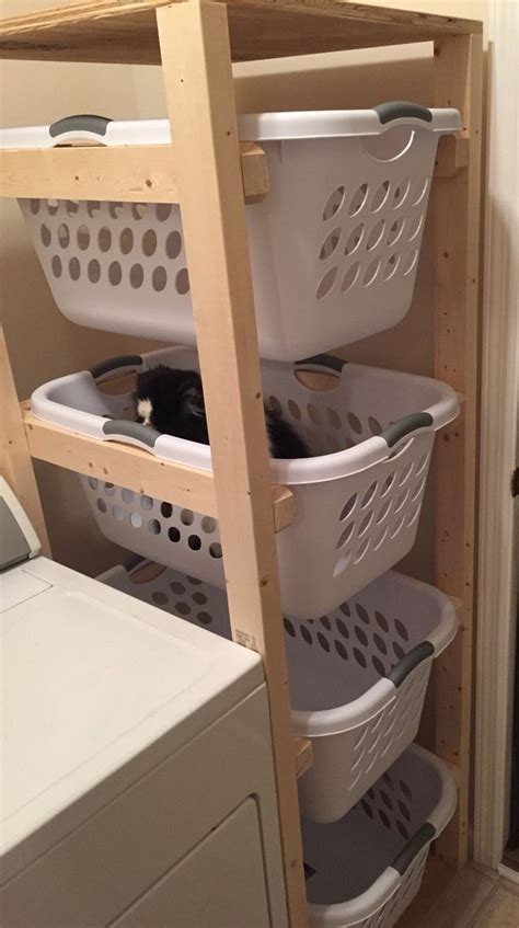 DIY Laundry sorter $35 wood (4) baskets @ $10 ea Understairs Ideas ...