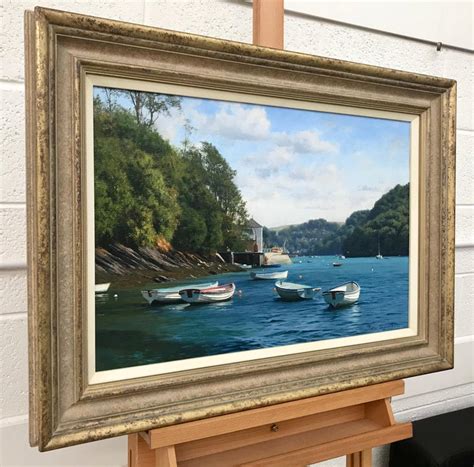 Peter Symonds - Oil Painting of Boats on River Yealm Devon England by ...