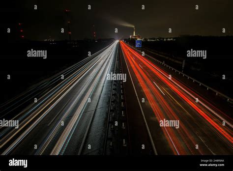 Landscape view of an expressway at night Stock Photo - Alamy