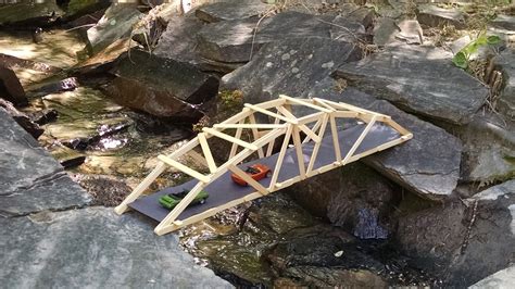 25″ Arched Warren Popsicle Stick Bridge | Garrett's Bridges | Model railroad, Bridge design, Bridge