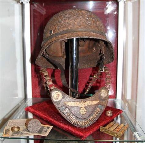 My Kurland Feldgendarmerie gorget and helmet display | Helmet, Militaria, Relic