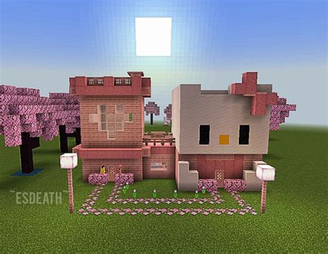 Minecraft- Hello kitty House in 2023 | Minecraft house tutorials, Hello kitty house, Cute ...