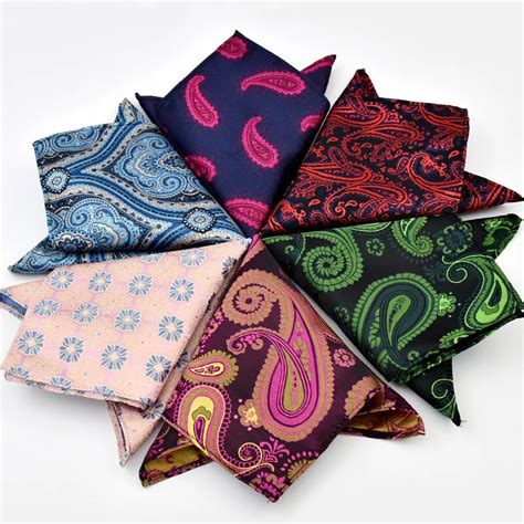 Paisley Silk Handkerchiefs Woven Print Pattern Hanky Men's Business ...