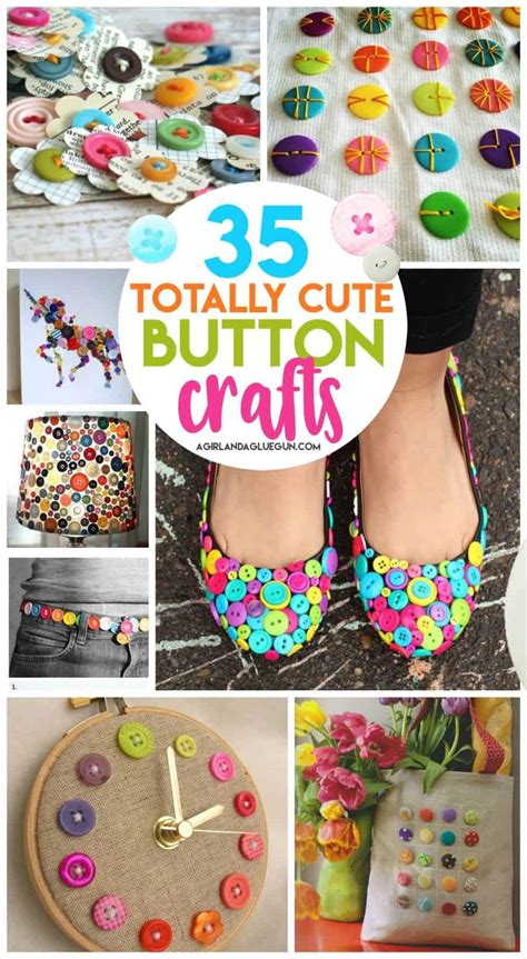 35 button crafts - A girl and a glue gun