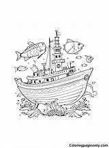 Fishing Ship Coloring Page  Free Printable Pages sketch template